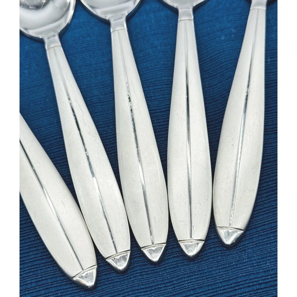 Cambridge Stainless Place Oval Soup Spoon 7 7/8 inch Lot of 5 CBS46 Satin Handle